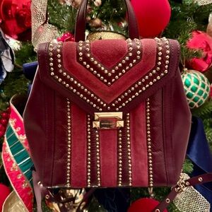 Michael Kors Burgundy Studded Backpack